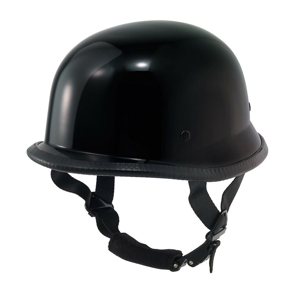 US German Half Helmet Novelty Shiny Black Motorcycle Cruiser Biker S,M,L,XL,XXL