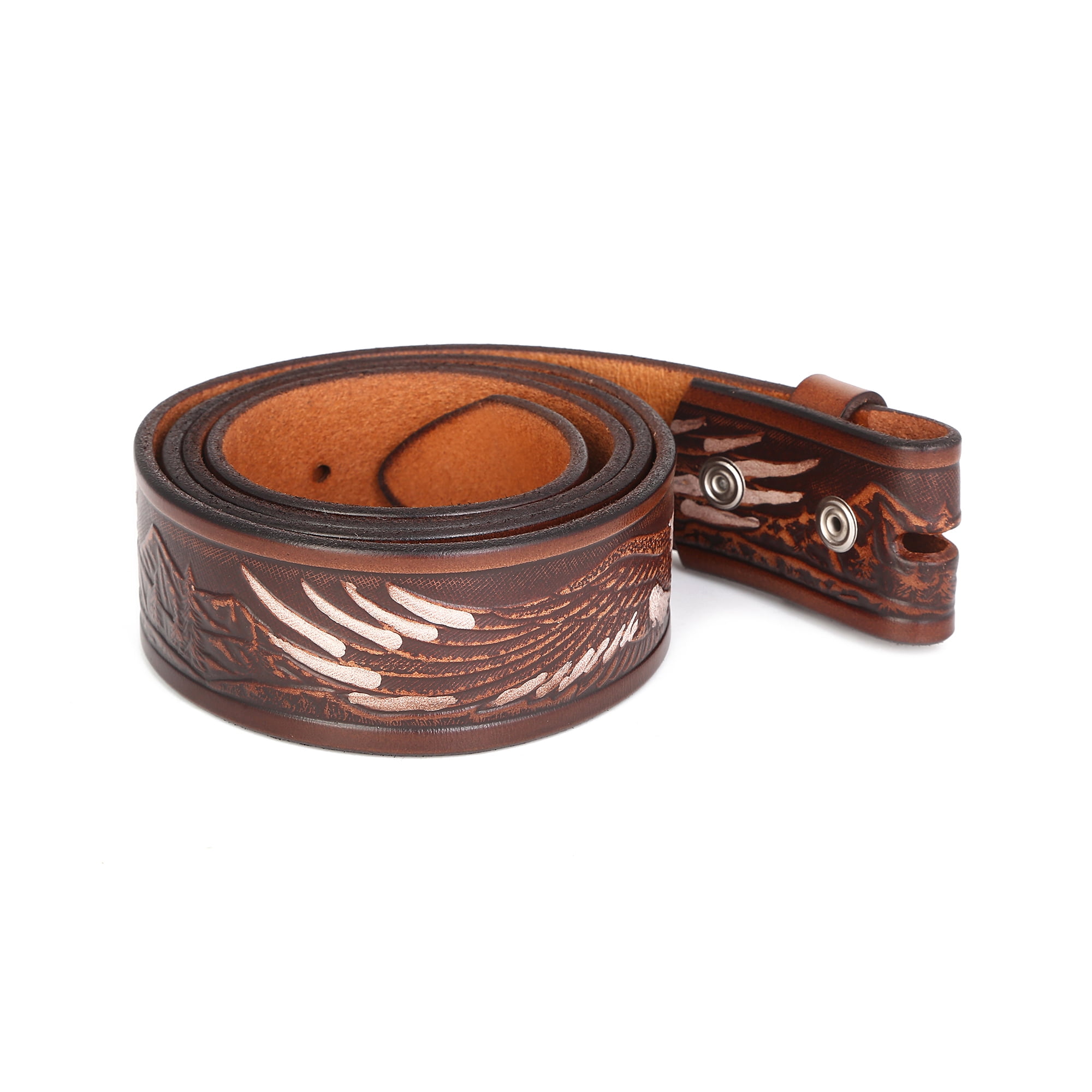 mens leather belt straps without buckle