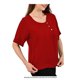 thumbnail image 3 of Blusa George para Mujer, Blusa Manga Corta Pliegue y Cuello Redondo Vino  Talla 42, 3 of 4
