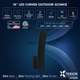 thumbnail image 7 of LUXRITE 15-Inch LED Curved Outdoor Wall Sconce, 5CCT, 1000LM, 15W, IP65, Dimmable, Exterior Light Fixture Black 2 Pack, 7 of 7