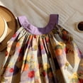thumbnail image 4 of LUOGENLI Robe Fillette Tout-Petits Sans Manches à Imprimés de Fleurs Robe de Fête Robe de Danse Vêtements Ensemble Jupe Maxi Été Violet 8-9 Ans, 4 of 5