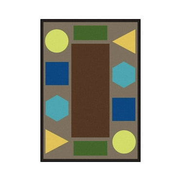 Joy Carpets 1671C-02 Sitting Shapes Rug 5 ft. 4 in. x 7 ft. 8 in. - Earthtone