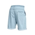 thumbnail image 3 of Men Workout Shorts Spring Summer Tethered Color Matching 5 Point Sports Casual Shorts Pants Running Shorts Light Blue M, 3 of 4