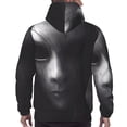 thumbnail image 7 of Kdxio Mystical Masked Figure Monochrome Print Mens Casual Hooded Collar Drawstring Hoodies Pullover Sweatshirts Casual Long Sleeve Shirts-, 7 of 7