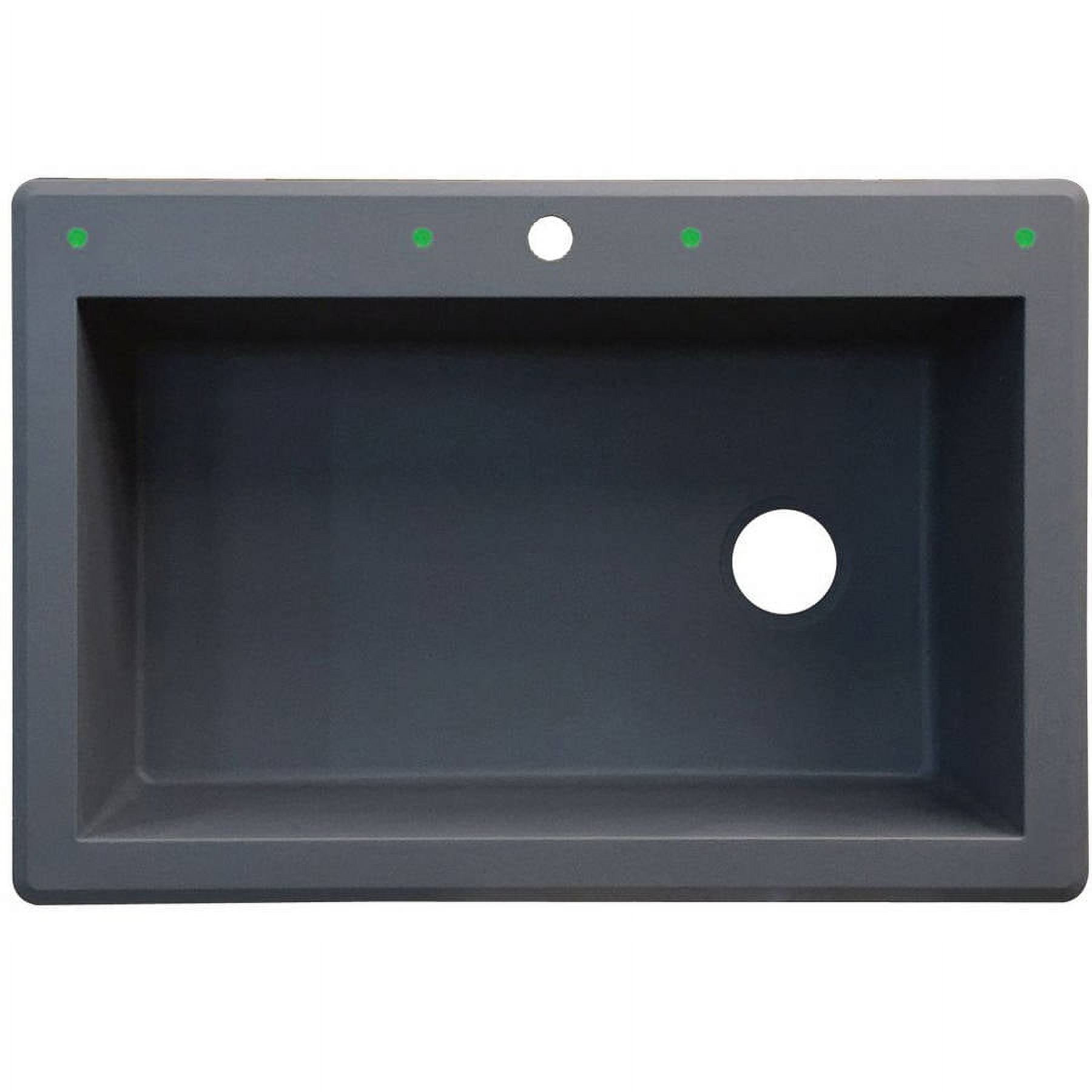 Transolid 33" x 22" Top Mount Radius Granite Kitchen Sink, Available in Various Colors