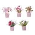 thumbnail image 4 of 5 miniplantas artificiales en maceta, flores artificiales decorativas, bonsái de imitación para estantería, baño, escritorio, decoración del hogar. Estilo B, 4 of 8