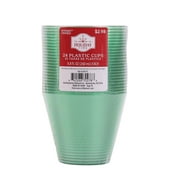 Holiday Time 24ct Cup, 8.8oz, Green Color, 24pcs in One Set, Plastic, Cups