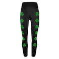 thumbnail image 4 of DDAPJ pyju St Patricks Day Leggings for Women High Waisted Stretchy Tights Lucky Irish Shamrock Clover Yoga Pants Outfits Black S, 4 of 5