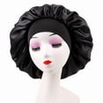 thumbnail image 2 of Satin Bonnet Silk Bonnet for Sleeping, Bonnets for Black Women Bonnet for Sleeping Large Sleep Cap, Wide Soft Band Bonnet for Curly Hair, 2 of 6