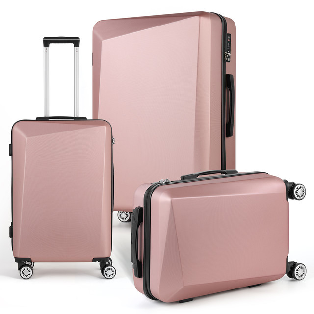 Hikolayae Cottage Collection Hardside Spinner Luggage Sets in Rose Gold