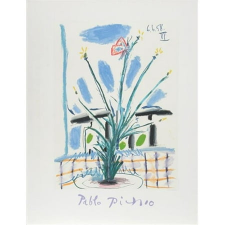 Pablo Picasso 2085 Le Bouquet, Lithograph on Paper 29 In. x 22 In. - Green, Blue, Yellow