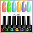 thumbnail image 1 of LILYCUTE 6 unids/set conjunto de esmaltes de uñas de Gel 136 colores brillo Semi permanente híbrido Gel barniz Base capa superior Soak Off UV LED Nail Art Tan Jianjun unisex, 1 of 2