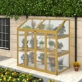 thumbnail image 3 of MIDOQIN Cold Frame Greenhouse, 2-Tier Mini Wooden Plant Green House, Greenhouses for Outdoor Indoor with Adjustable Shelf &  Open Top Lids, 3 of 9