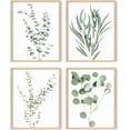 thumbnail image 1 of Haus and Hues Impresiones botánicas enmarcadas – Juego de 4 imágenes enmarcadas de plantas para pared, decoración botánica, decoración de eucalipto (marco beige de 8 x 10), 1 of 5