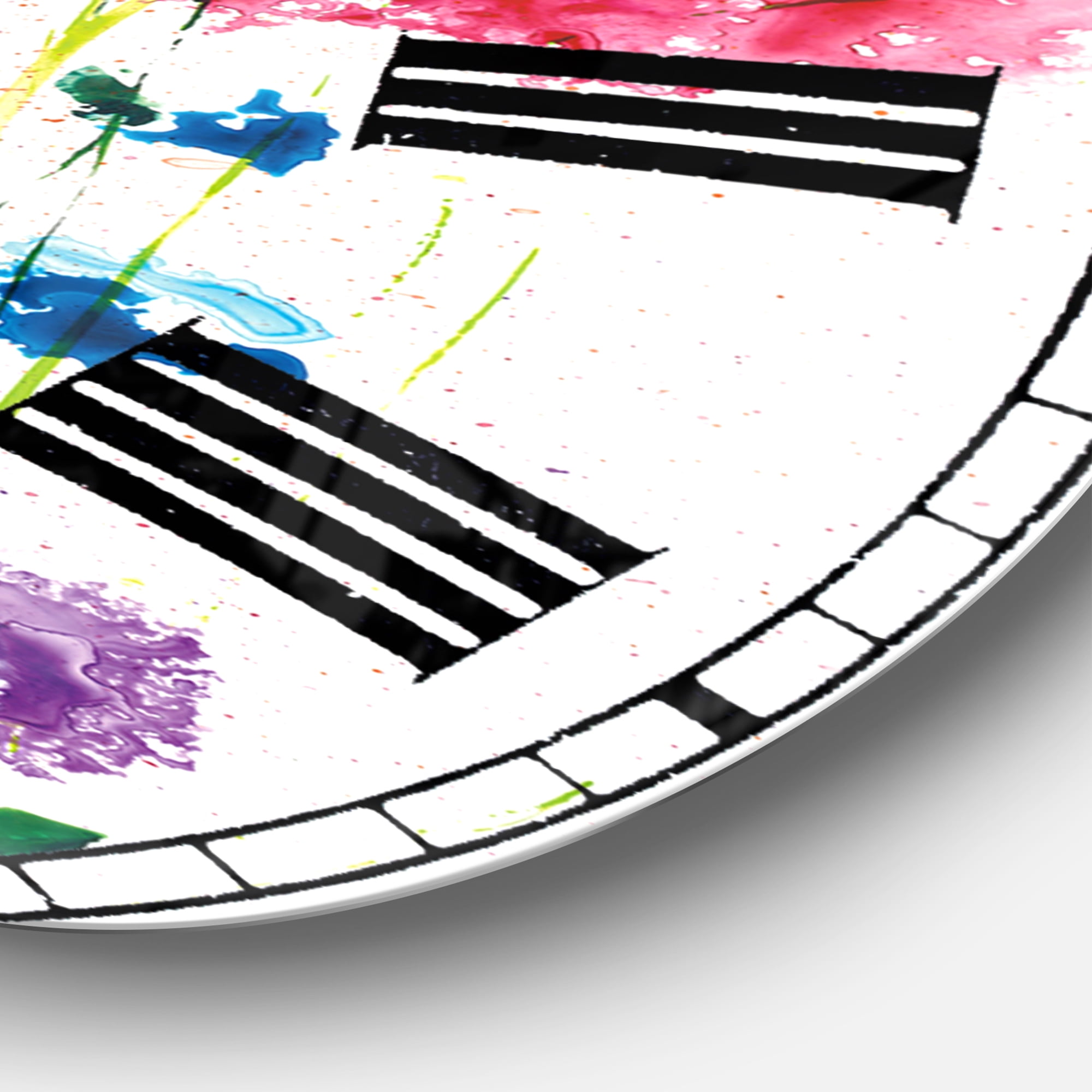 Designart Oversized Multicolor Analog Round Modern Wall Clocks, CLM30848-C23