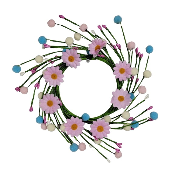 Front Door Wreath for Spring Summer, Denbek 32Cm Artificial Wreath for Front Door - Colorful & Full Faux Flower and Greenery Arrangement