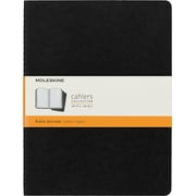 Moleskine Cahier Journal, Soft Cover, XL (7.5" x 9.5") Ruled/Lined, Black, 120 Pages (Set of 3)