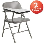 Flash Furniture Rutherford Steel Adult Folding Chairs with Right Handed Tablet Arm, Set of 2, Gray