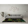 thumbnail image 3 of Ahgly Company Machine Washable Indoor Rectangle Patchwork Turquoise Blue Transitional Area Rugs, 7' x 10', 3 of 4