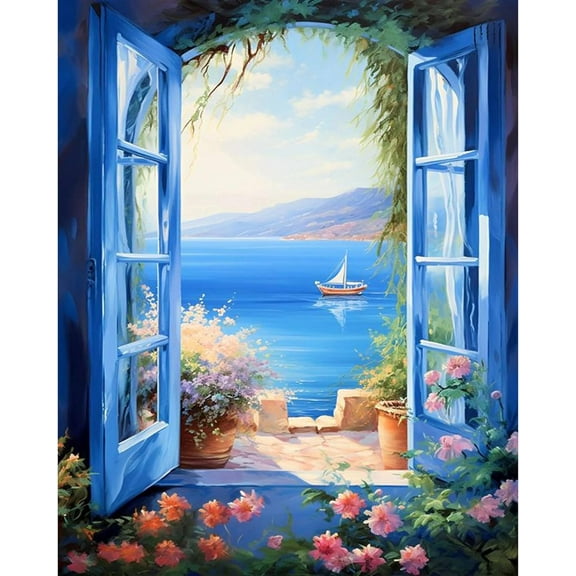 5D DIY Diamond Painting Set (Adults) - "Landscape" Beginner Diamond Art Set, Full Circle Diamond Crafts, Home Wall Decor Gift