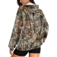 thumbnail image 2 of Garronmavis Camo Leaves Long Sleeve Hoodies for Women Lightweight Warm Full Zip Up Sweatshirts for Women Comfortable Versatile Oversized Long Sleeve Winter Clothing Outfits, 2 of 7