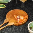 thumbnail image 3 of Rainforest Bowls Pizza Teak Wood Tray - 7.5 Inch 4-Pack, 3 of 5