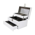 thumbnail image 2 of Caja de joyería Caja de joyería grande Caja de joyería de madera de 3 capas Organizador de joyería de escritorio elegante Soporte de bandeja Caja de Yinane Caja de almacenamiento de joyas, 2 of 8