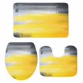 thumbnail image 2 of Yellow Gray Graffiti Bathroom Rugs Set Abstract Color Block Non Slip Absorbent Soft Bath Mats 3 Piece Set with Bathroom Rug, U-Shaped Floor Mat, Toilet Seat Cover Large Size, 2 of 9