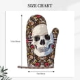 thumbnail image 5 of XMXT 2 Pcs Silicone Oven Mitts, Floral Skull Heart Arrow Pattern Thickened Non-Slip BBQ Gloves, Multicolor, 5 of 9
