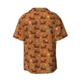thumbnail image 2 of Xecao offers the Dachshund And Ball for Men's Casual Short-sleeved Shirt, a button-up collared shirt with a pocket, perfect for beach vacations and yacht travel in the XX-Large size., 2 of 7