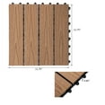 thumbnail image 3 of Outsunny Interlocking Deck Tiles, Pack of 11 Outdoor Flooring Patio Tiles, 12" x 12", All Weather for Porch, Balcony, Backyard for a New Classic Look, Teak, 3 of 10