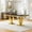 Black Gold, variant on Modern Marble Dining Table, 70" Faux Marble Top and Polished Stainless Steel S-Shaped Legs, for Apartment, Living Room, Kitchen