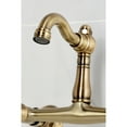 thumbnail image 3 of Kingston Brass KS3253BEX Essex Double-Handle Wall-Mount Bridge Kitchen Faucet, Antique Brass, 3 of 7