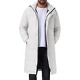thumbnail image 1 of Abrigo acolchado con diseño de rombos INSPIRE CHIC para hombre, chaqueta larga de invierno con capucha desmontable y cierre completo, color blanco, 1 of 6