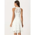 thumbnail image 3 of DARING DIVA Lace Sleeveless Elegant Cocktail A-Line Dress XL White, 3 of 6