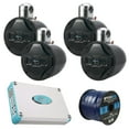 thumbnail image 2 of Amp And Speaker Combo: Lanzar AQA830BTWT White Aquatic 8-Channel 4800 Watt Bluetooth Amplifier Bundle With 4x 1200W Waterproof 8" Black Marine Boat Tower Wakeboard Speaker + Enrock 50ft Speaker Wire, 2 of 5