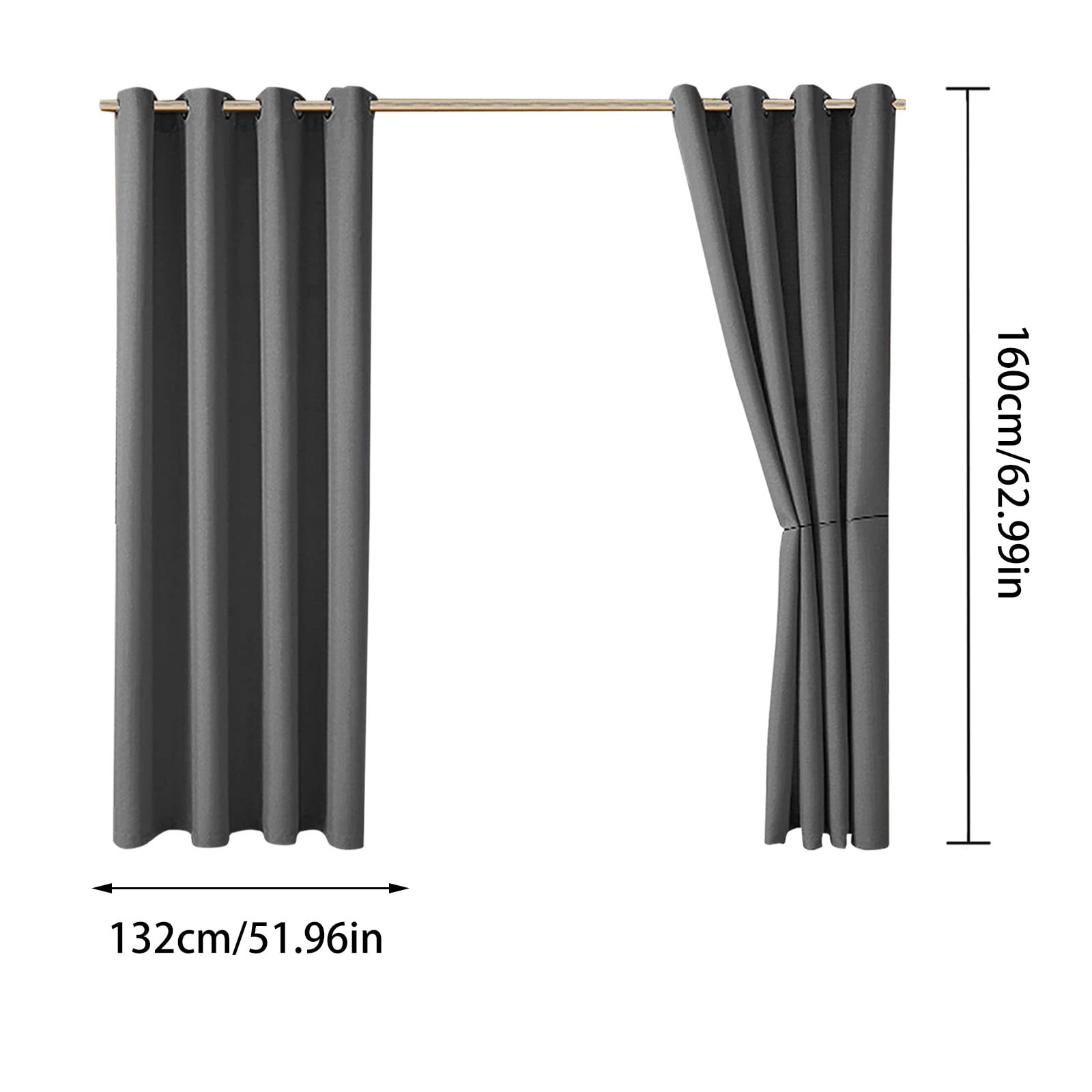 (Clearance) pdqouc Waterproof Outdoor Curtain - Grommet Top Sunlight Blocking Window Treatment Drapes Blackout Curtains for Home Bedroom Living Room Outdoor Patio Porch Pergola Cabana Gazebo 1 Panel