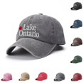 thumbnail image 4 of Lake Ontario Baseball Hat Unisex Adjustable Dad Cap Classic Embroidered Lettering Cotton Sun Hat Great Lakes Casual Outdoor Headwear, 4 of 6