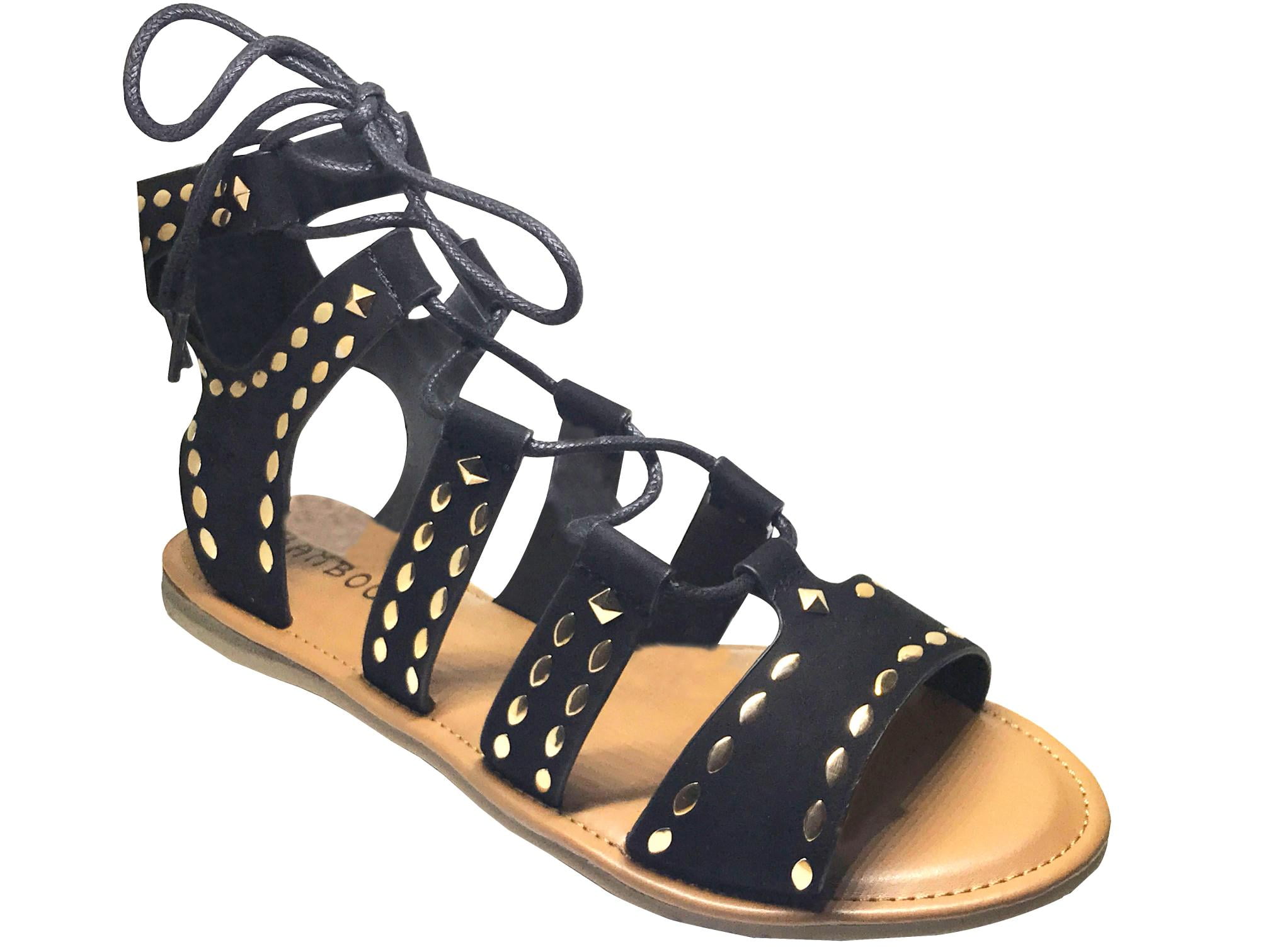 Bamboo Bamboo Bliss06M Womens vegan suede gladiator strappy studded