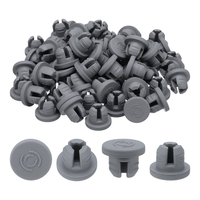 Tapones de goma de 13 mm/0.5" para viales Uxcell, 100 piezas, tapón de botella de goma butílica de tres patas para vial de vidrio, gris