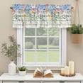 thumbnail image 3 of Blue Hydrangeas Green Leaves Window Valance Curtain Floral Wood Grain Rod Pocket Short Curtain for Living Room, Bedroom & Kitchen Window Decor 60x18in, 3 of 8