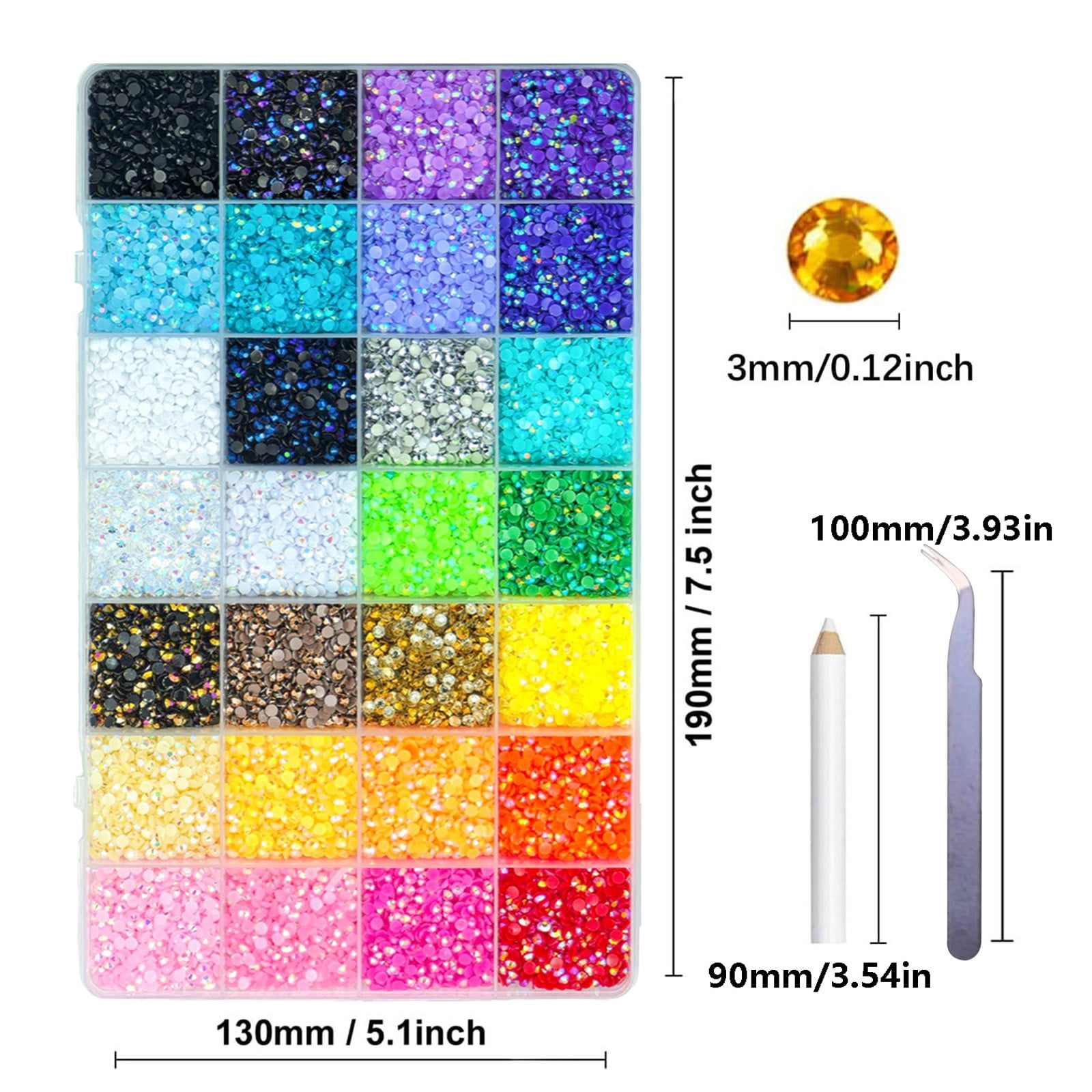 ERTZAE&nbsp;28 Color Resin Jelly Rhinestones For Bedazzling,Flatback Gems For Crafting,Bedazzling Kit For Clothing Shoes Book Diamond Art
