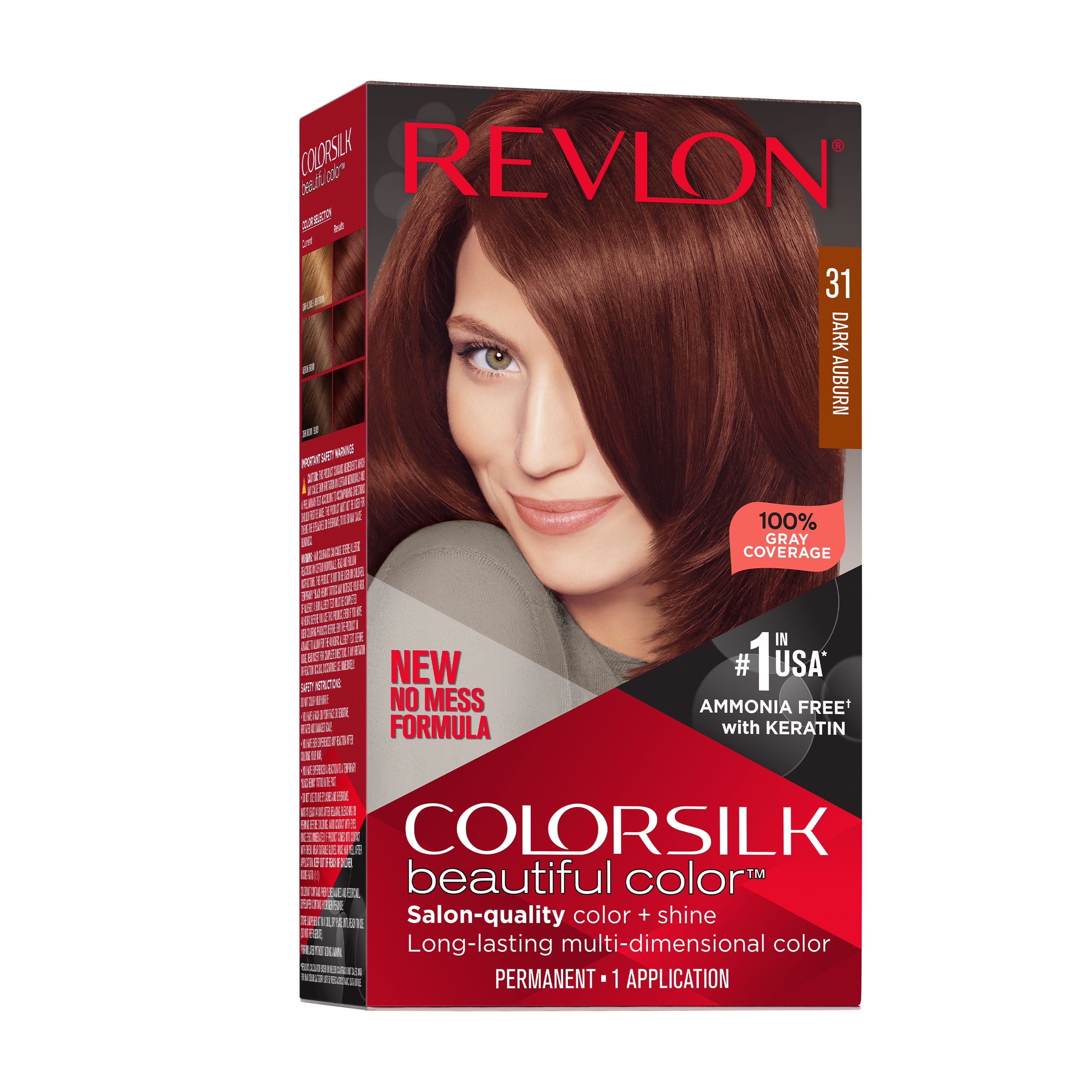 Revlon Colorsilk Beautiful Color Permanent Hair Color, Long-Lasting High-Definition Color, Shine & Silky Softness with 100% Gray Coverage, Ammonia Free