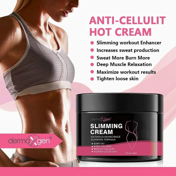 Dermaxgen Slimming Cream For Tummy, Abdomen, Belly and Waist Firming Cream - 100% ORGANIC NATURAL Anti Cellulite Cream - Natural Ingredients