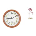 thumbnail image 1 of Reloj de pared con diseño de flamenco, estatua de resina, figura de pájaro, escultura, patrón único de plumas en relieve, decorativo, adecuado para sa, 1 of 8