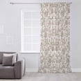 thumbnail image 3 of Farmhouse Khaki Semi Sheer Curtains Drapes for Living Room, Bedroom, French Doors Window 54 Inches Long, Vintage Flower Leaf Botanical Plant Rod Pocket Chiffon Curtain Drapery Voile Draperies Panel, 3 of 6
