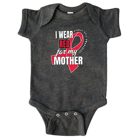 

Inktastic Sickle Cell Awareness I Wear Red For My Mother Gift Baby Boy or Baby Girl Bodysuit