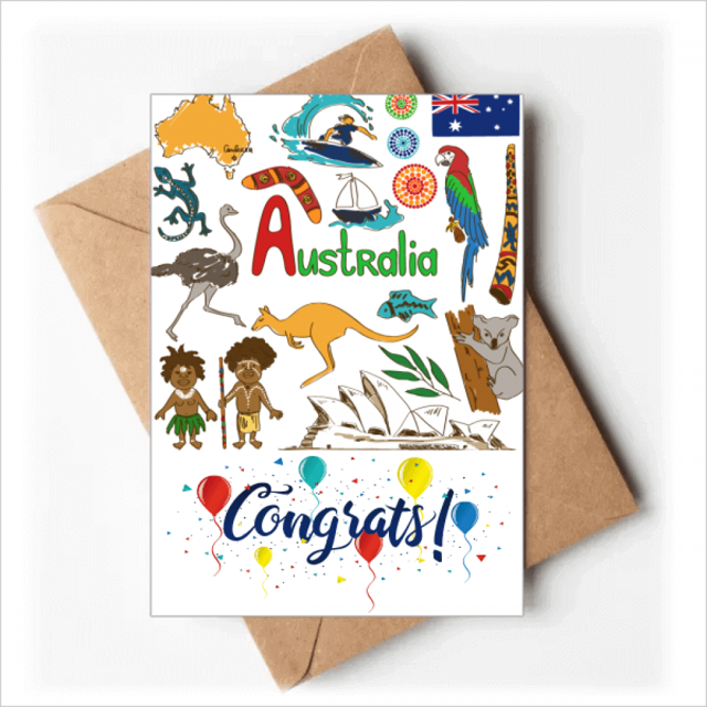 Australia Landscape Animals National Flag Wedding Cards Congratulations Greeting Envelopes