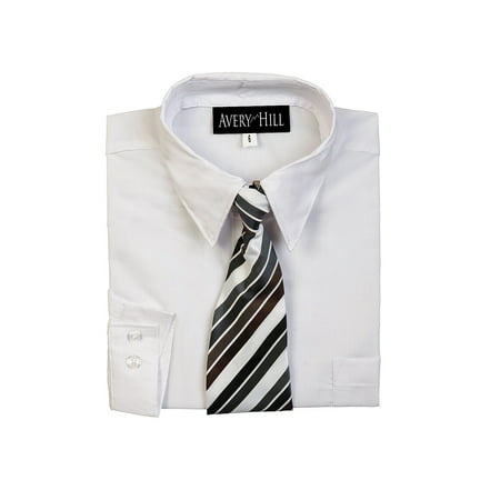Avery Hill Boys Long Sleeve Dress Shirt with Windsor Tie