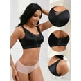 thumbnail image 3 of Unique Bargains Women's Wirefree U Back V-Neck Mesh Minimizers Bras S Black, 3 of 6